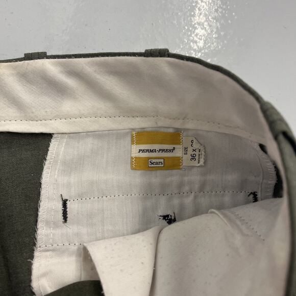 Vintage 60s Sears Green Sanforized Workwear Chinos 36x27 - Picture 4 of 4